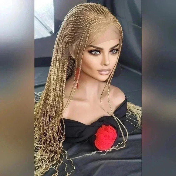 Braided Wig: African-Inspired,  feeding cornrows blond Human-Synthetic NWT - Picture 13 of 17